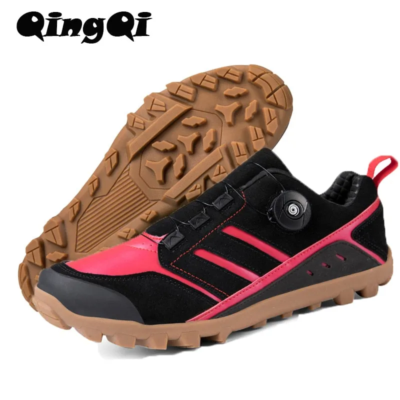 Prom Shoes Flats QQ-TB181 Mens Cycl MTB Shoes High Quality Cycling Shoes Hiking Gravel Road Bicycle Sneakers for Men Tenis Masculino Size39-50