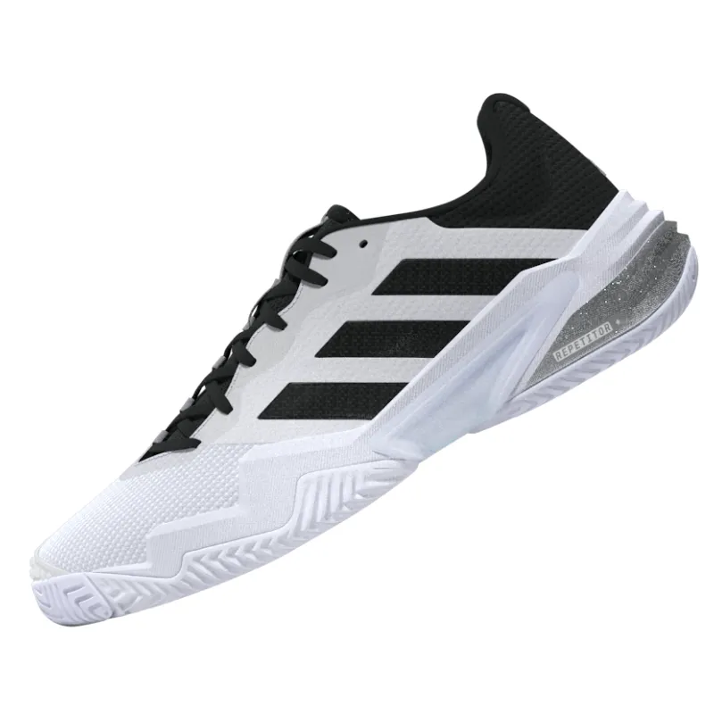 Adidas Barricade 13 Mens White/Core Black/Grey Three Tennis Shoes Cloud Foam Shoes Adidas