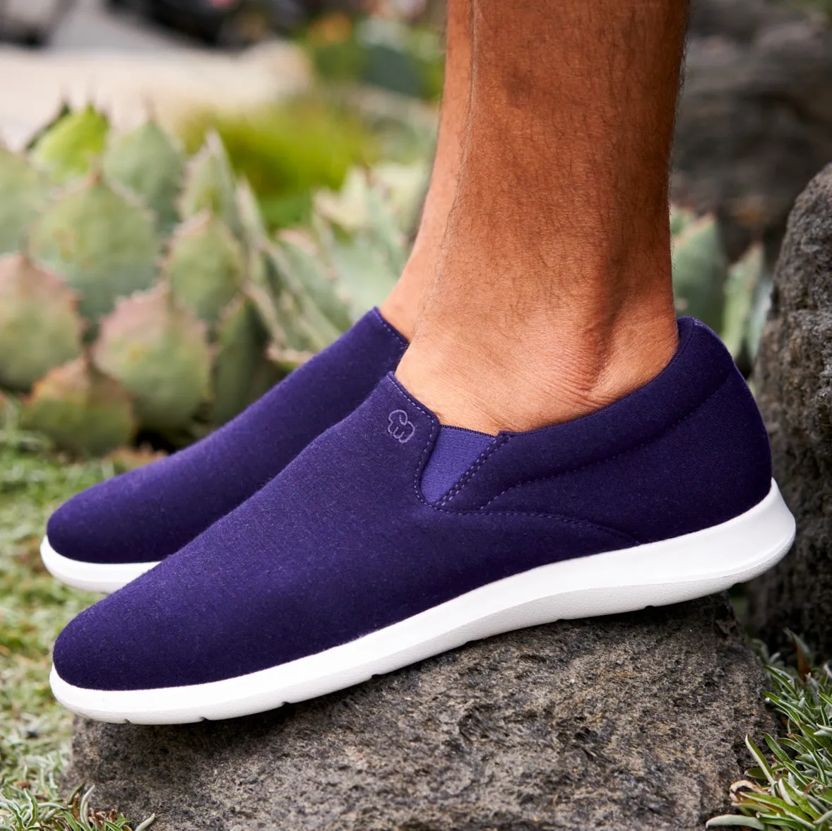 Cow Print Slip On Shoes Men's Slip-Ons Deep Purple