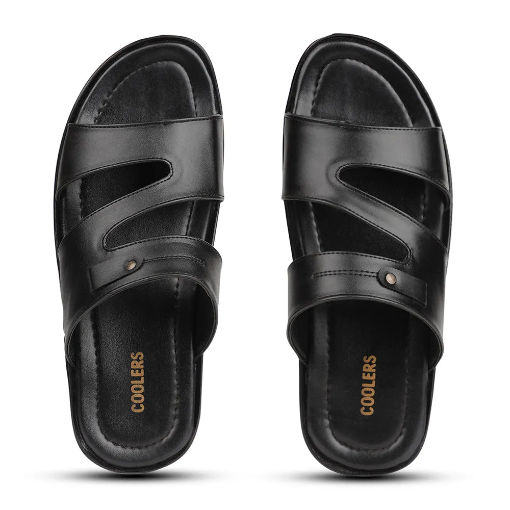 Coolers Black Casual Slipper For Men COOL99-605 By Liberty Rabbit Ear Slippers