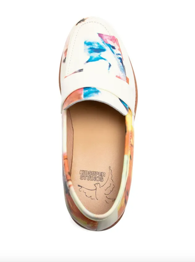 Embellished Loafers KidSuper Collage faces printed loafer