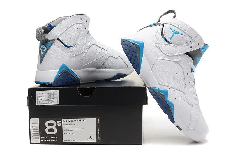 Nike Air Jordan 7 Retro White Blue Shoes Basketball Men Size US 7 - 13 Asics Wrestling Shoes Tiger