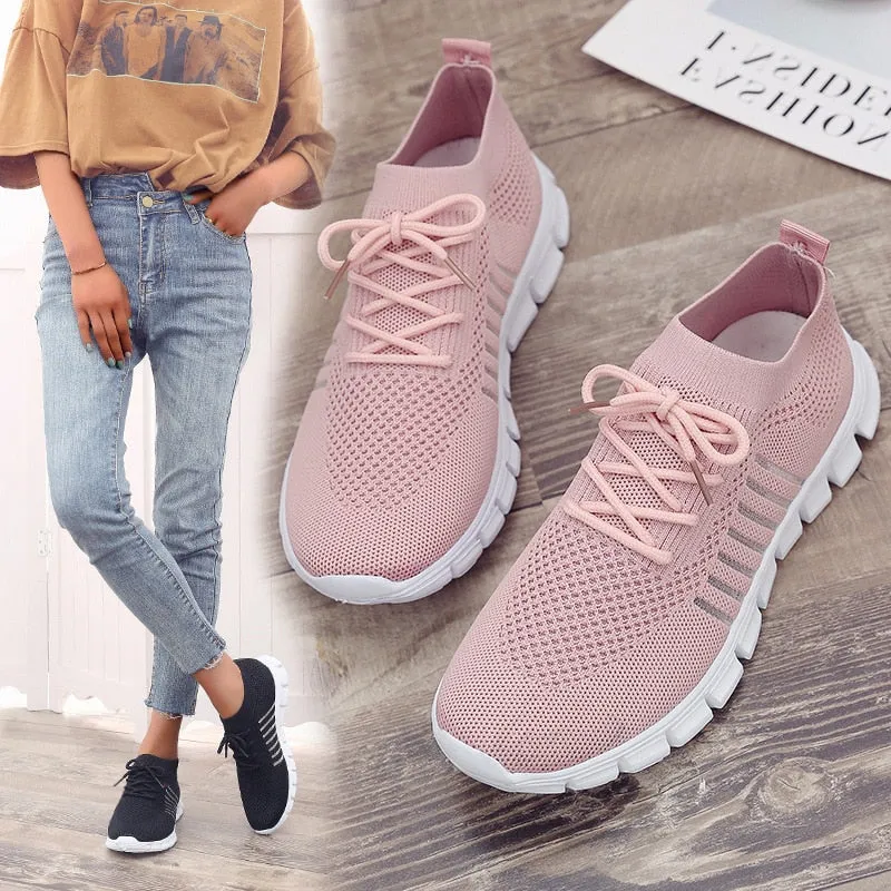 Trendy Mesh Platform Sneakers Socks Shoes Tennis Tretorn Sneakers