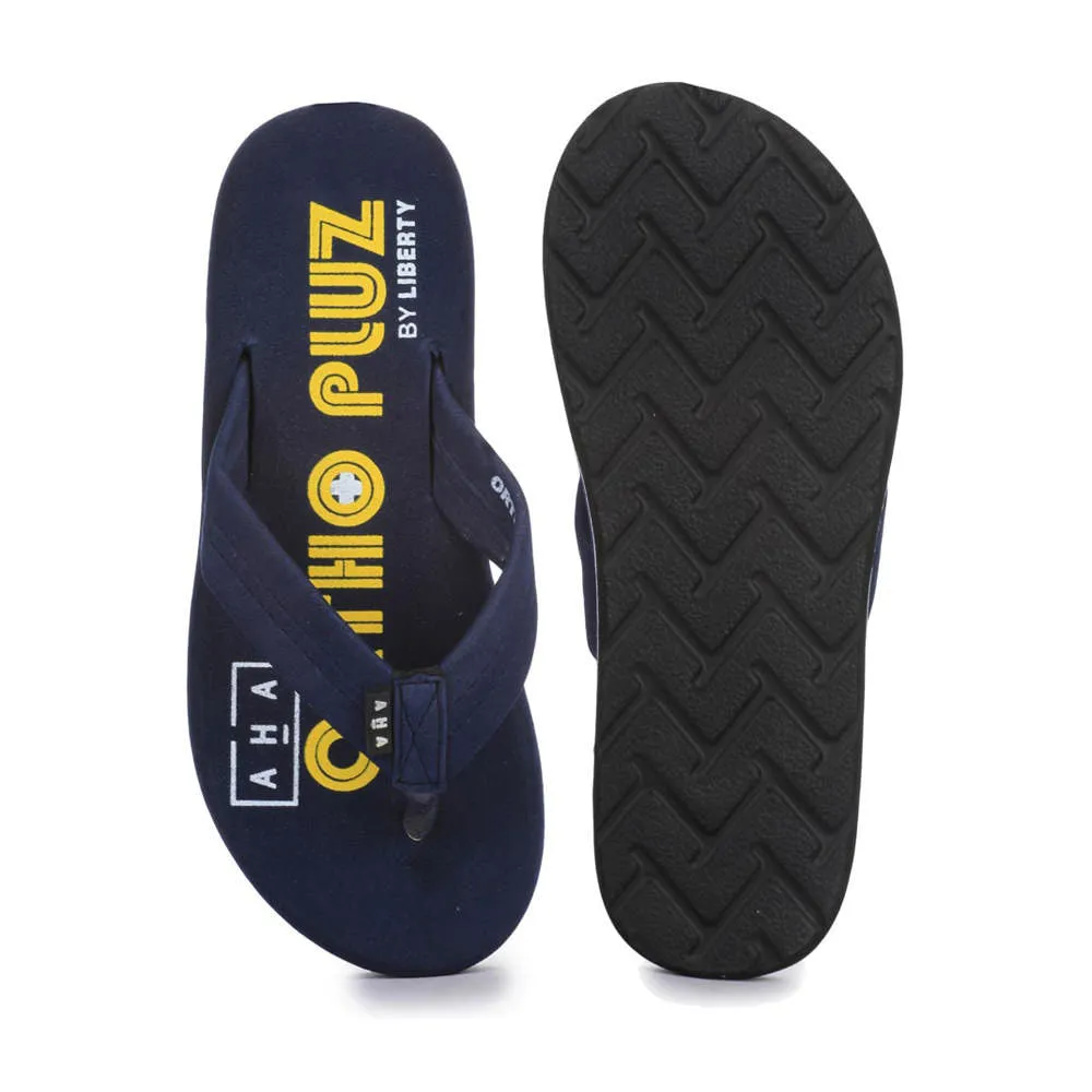 Raffia Slides A-HA Casual Blue Flip-Flops For Men ORTHO-1 By Liberty