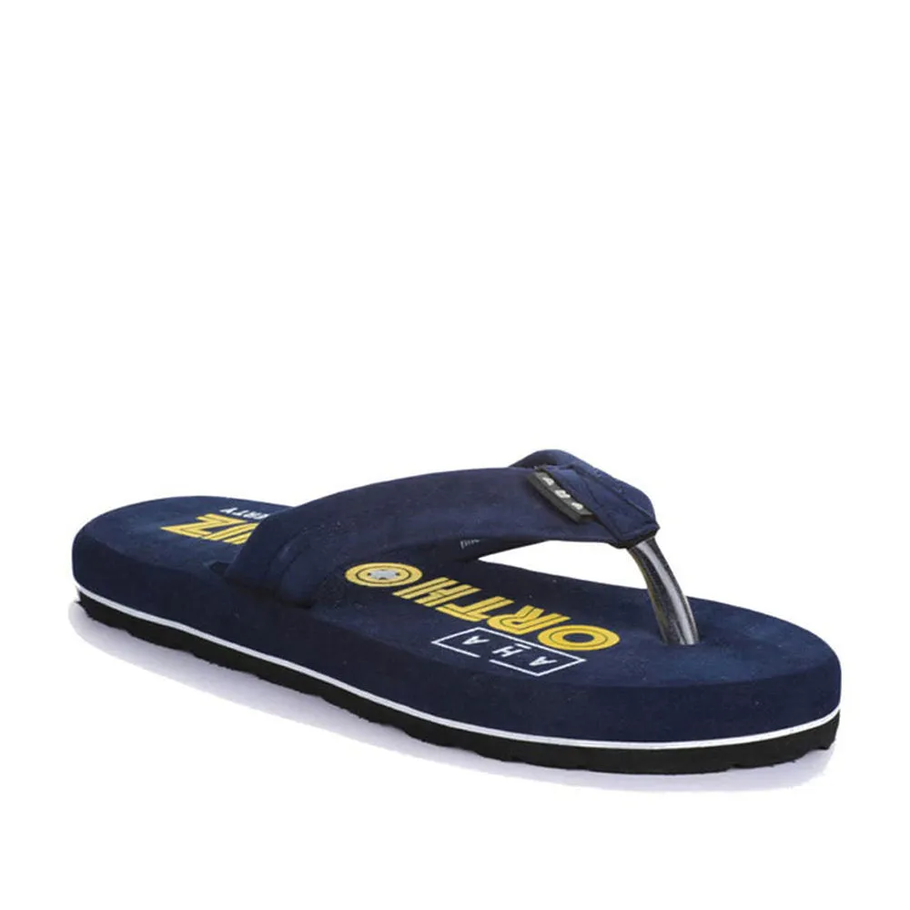 A-HA Casual Blue Flip-Flops For Men ORTHO-1 By Liberty Slippers Reindeer