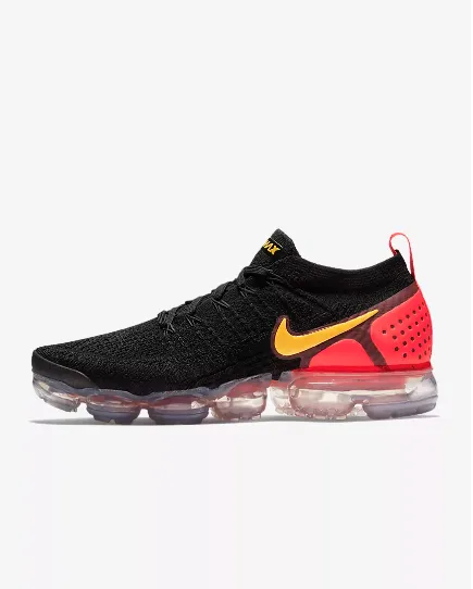 Nike Air Vapormax Flyknit 2 "Laser Orange" Black Shoes Sneakers Men !!! CYBER MONDAY SALE !!! Croc Sneakers