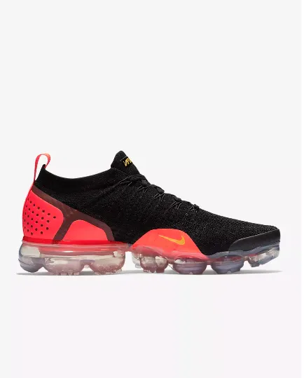Nike Air Vapormax Flyknit 2 "Laser Orange" Black Shoes Sneakers Men !!! CYBER MONDAY SALE !!! Ghost Sneakers