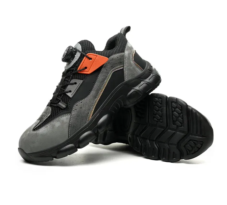 Rotating Buttons Boots Breathable Work Sneakers Men Safety Shoes Puncture-Proof Indestructible Shoes Non-slip 1000 Gram Thinsulate Work Boots