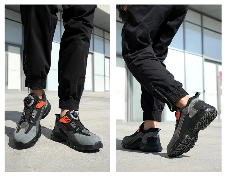 Excavator Superlite Work Boots Rotating Buttons Boots Breathable Work Sneakers Men Safety Shoes Puncture-Proof Indestructible Shoes Non-slip