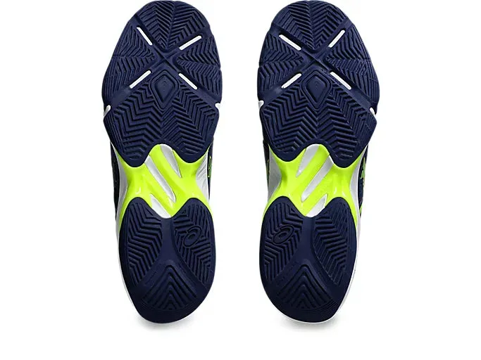 Asics Nimbus Shoes Sale Asics Men's BLADE FF Indoor Shoes in Blue Expanse/Safety Yellow