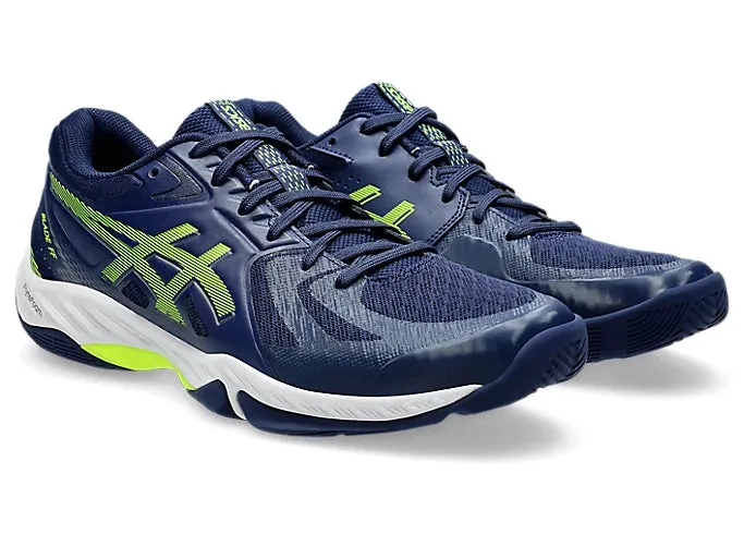 Asics Men's BLADE FF Indoor Shoes in Blue Expanse/Safety Yellow Asic Golf Shoes