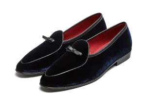 Loafers Walmart Sagan Bow in Midnight Navy Velvet