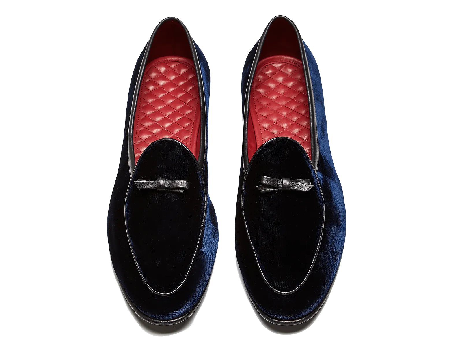 Lined Loafers Sagan Bow in Midnight Navy Velvet