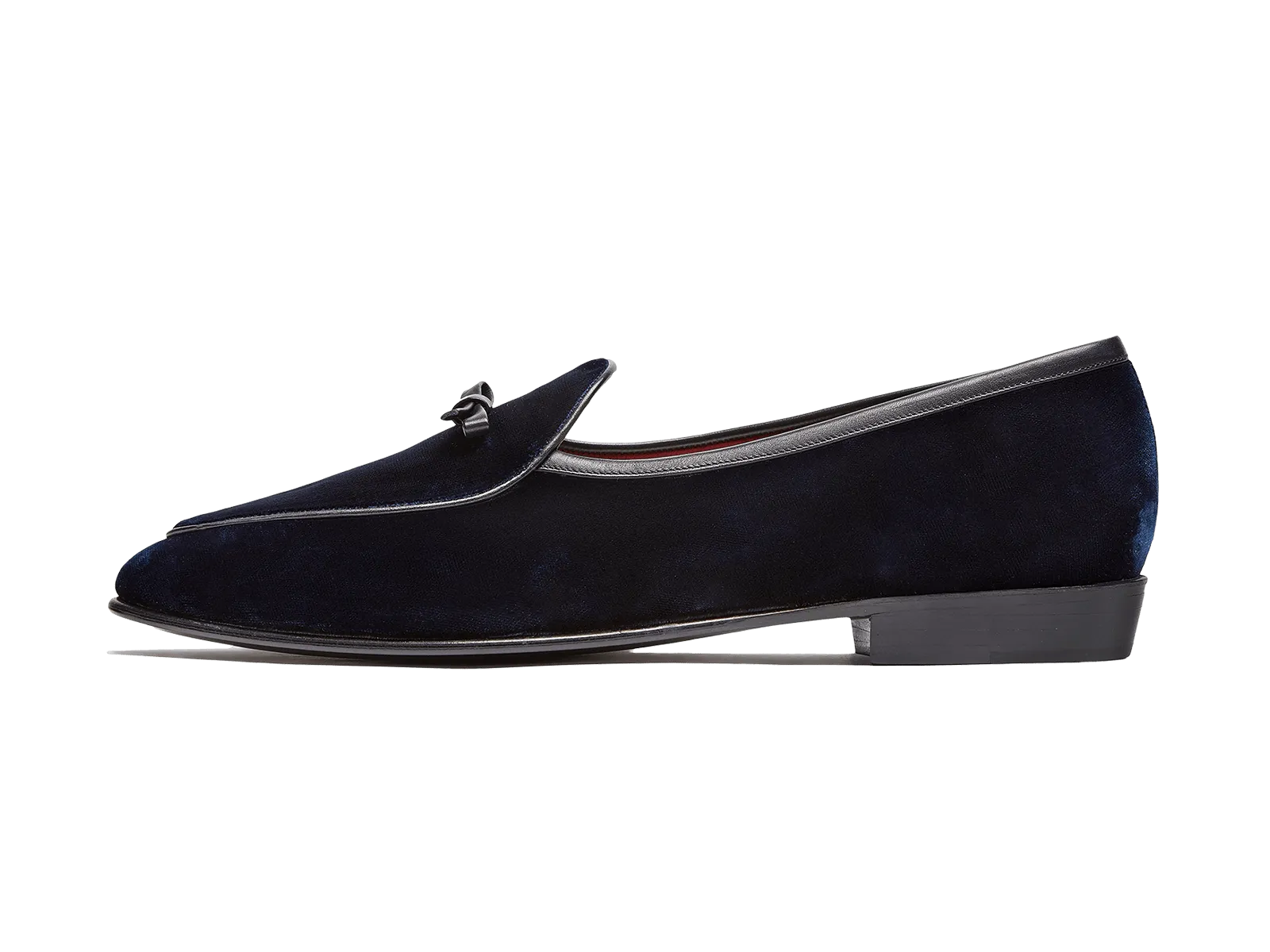 Sagan Bow in Midnight Navy Velvet Rossini Loafers