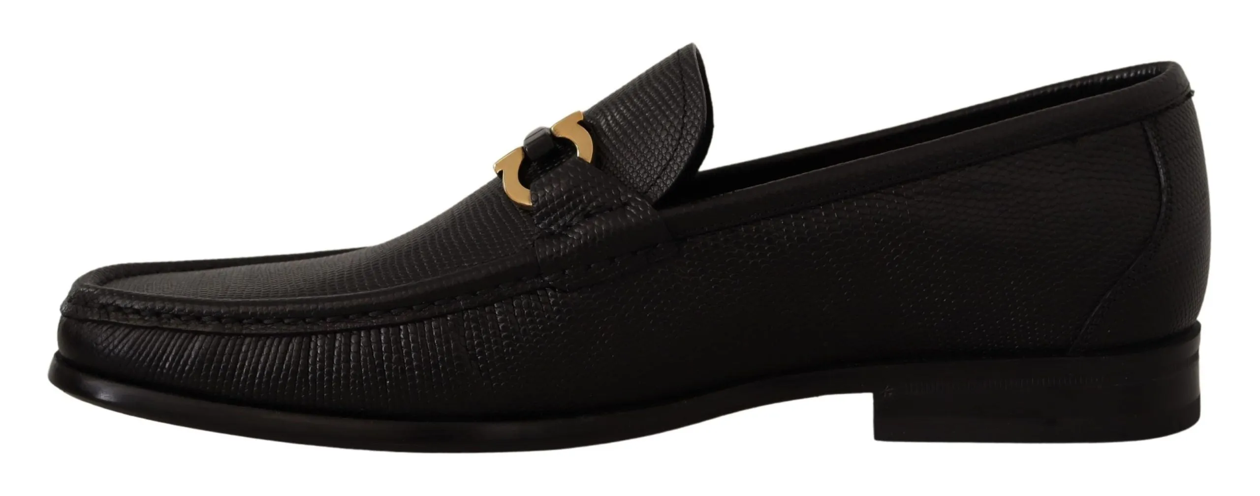 Salvatore Ferragamo Elegant Black Calf Leather Loafers Marten Tassel Loafers