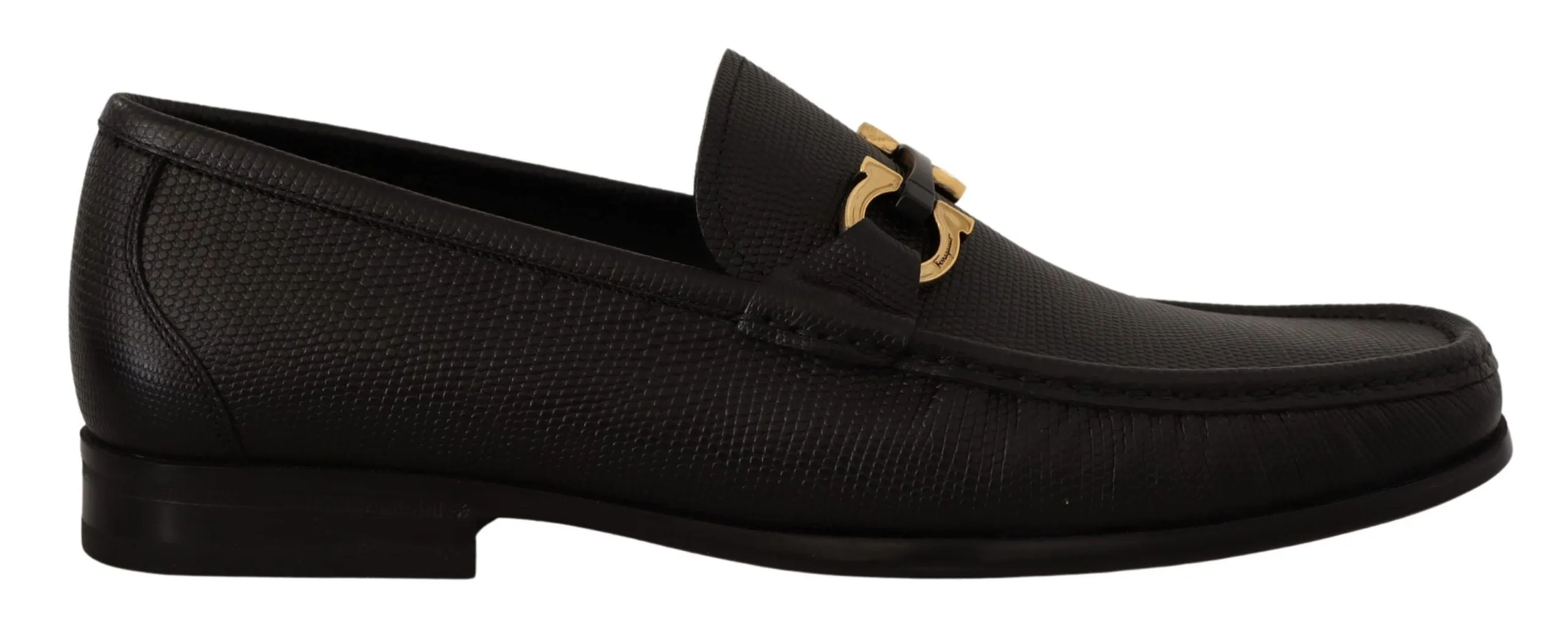 Salvatore Ferragamo Elegant Black Calf Leather Loafers Loafers With Dress