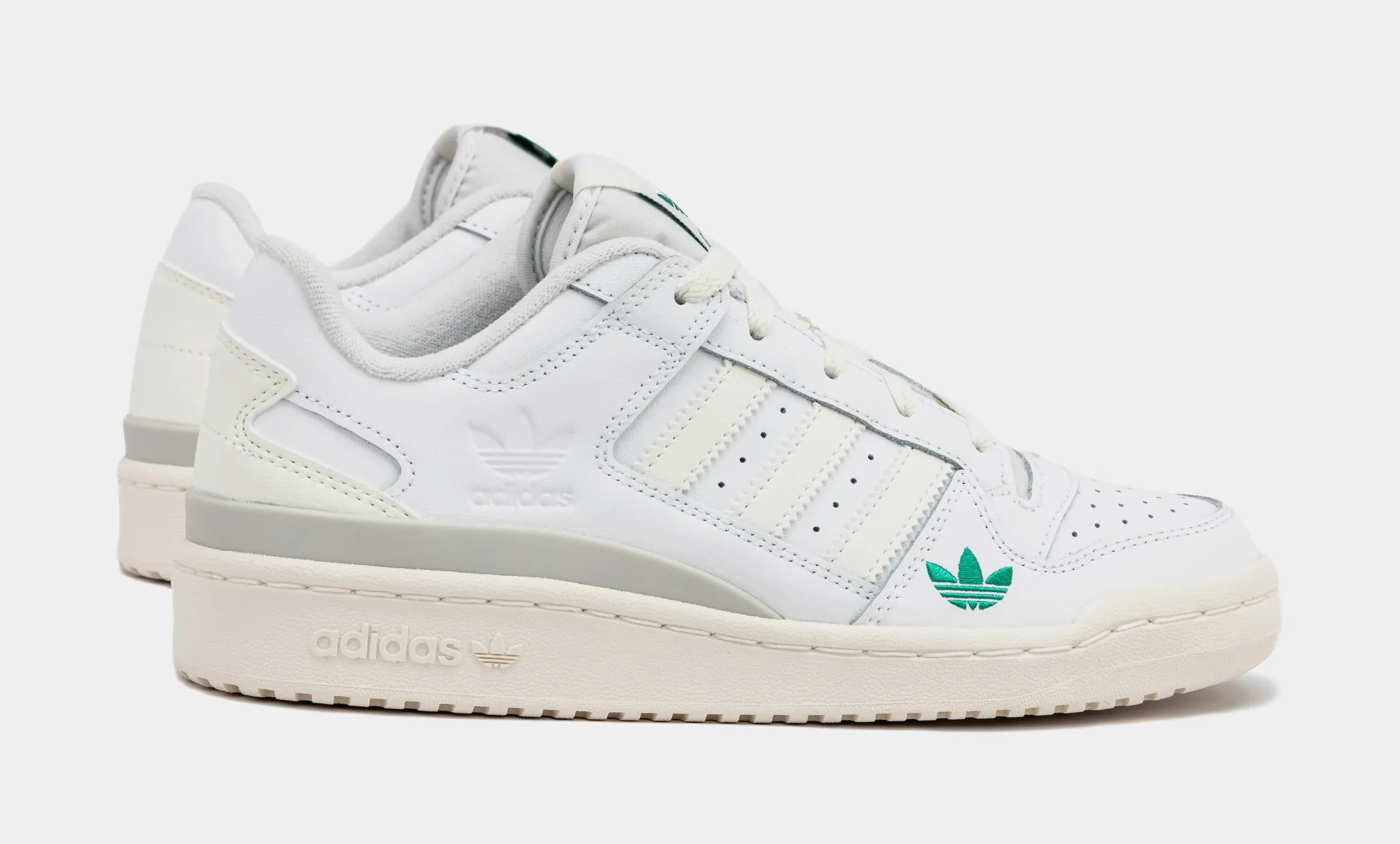 Shoe Palace Exclusive Forum Low Mens Basketball Shoes (White/Green) New Edition Adidas Shoes