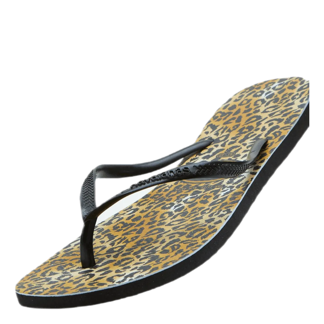 Slim Leopard Beige/Black Platform Flip Flops Size 12