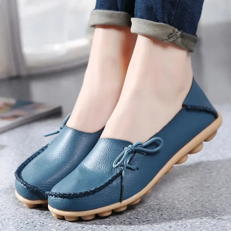 Toga Loafers Shoes Women Moccasins Flats  Woman Loafers Genuine Leather Female Shoes Slip On Ballet Nurse