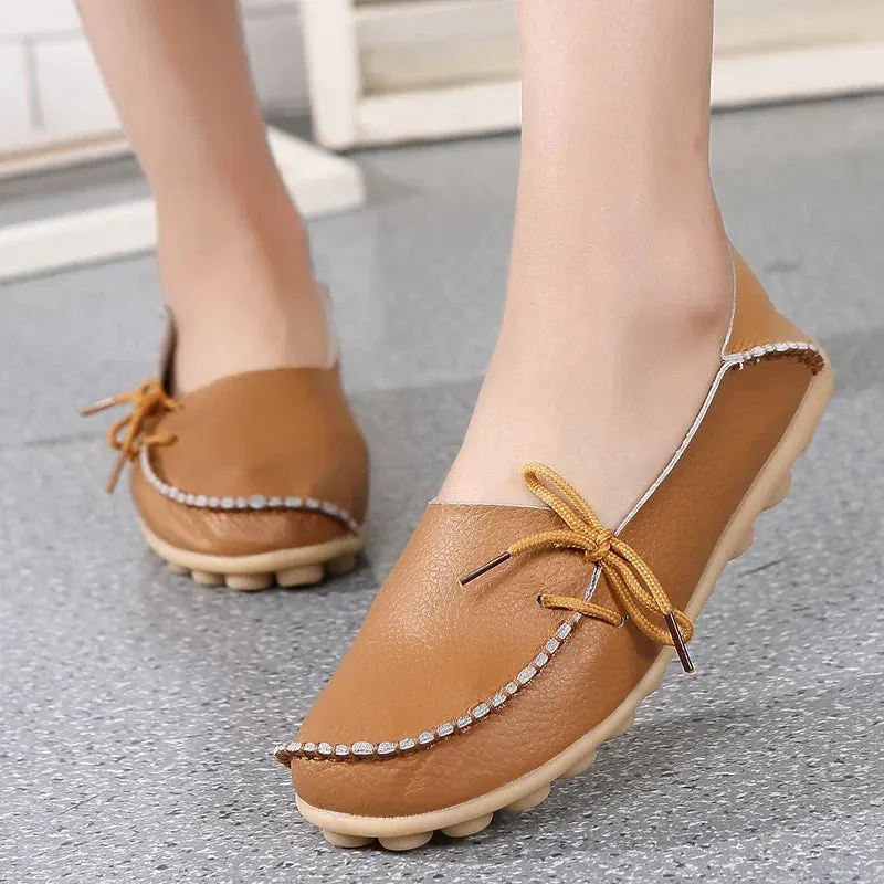 Snaffle Pebble Grain Leather Kiltie Loafers Shoes Women Moccasins Flats  Woman Loafers Genuine Leather Female Shoes Slip On Ballet Nurse