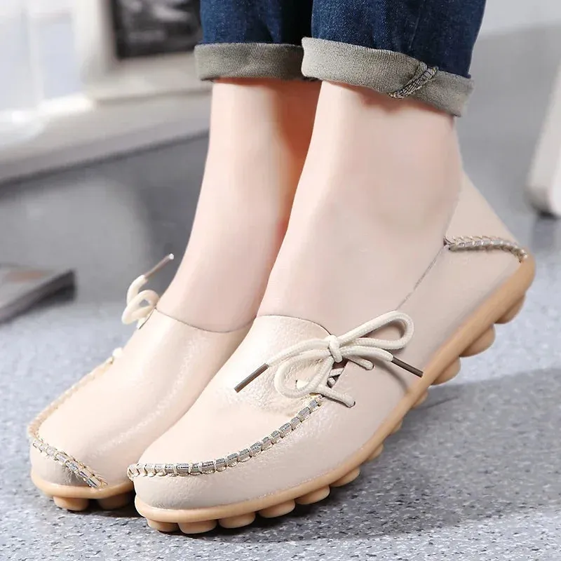 Shoes Women Moccasins Flats  Woman Loafers Genuine Leather Female Shoes Slip On Ballet Nurse Michael Kors Platform Loafers