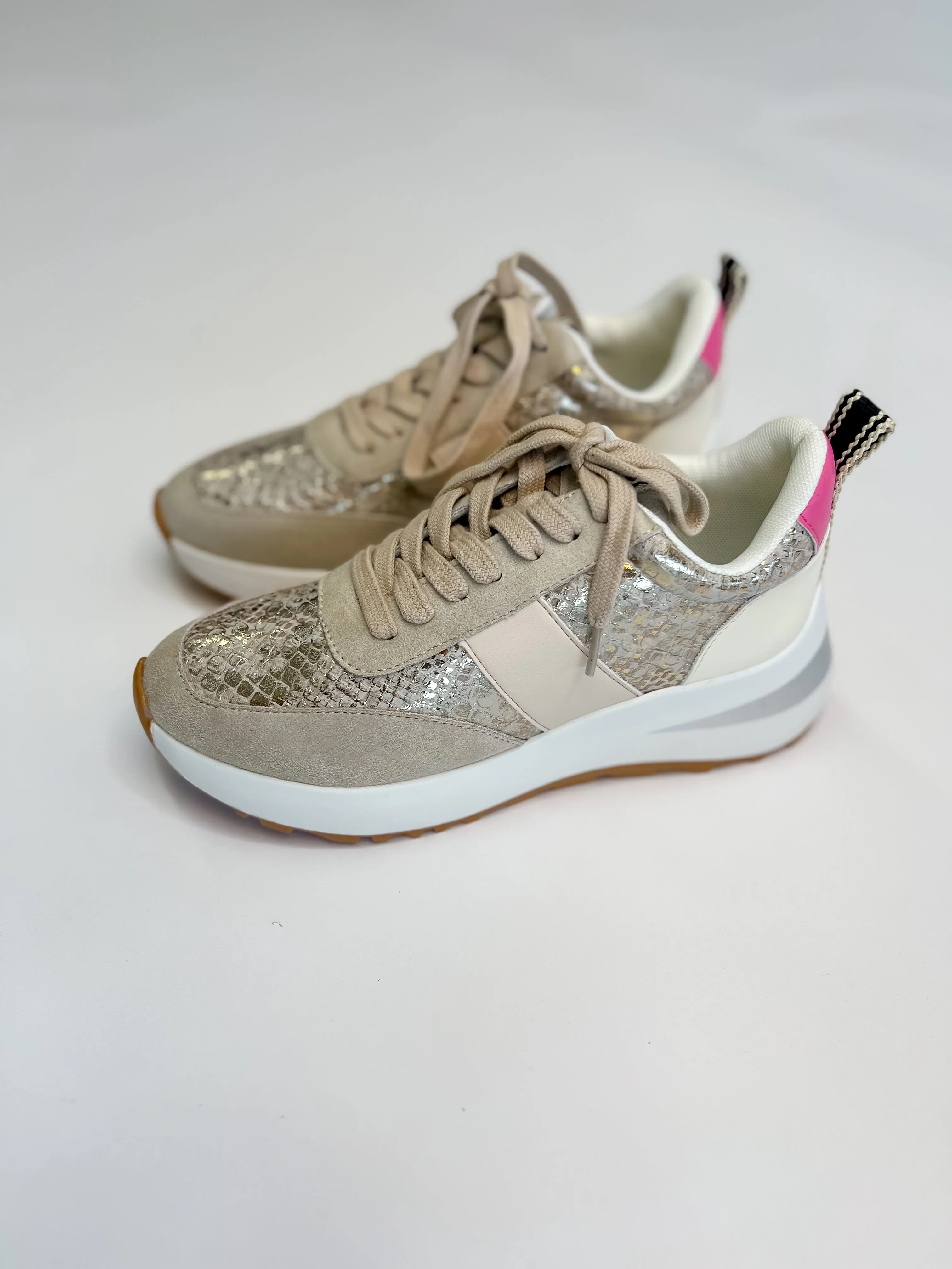 [Shu Shop] Serafina Gold Snake Valentines Sneakers
