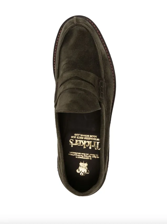 Retro Loafers Tricker's Adam suede penny loafers