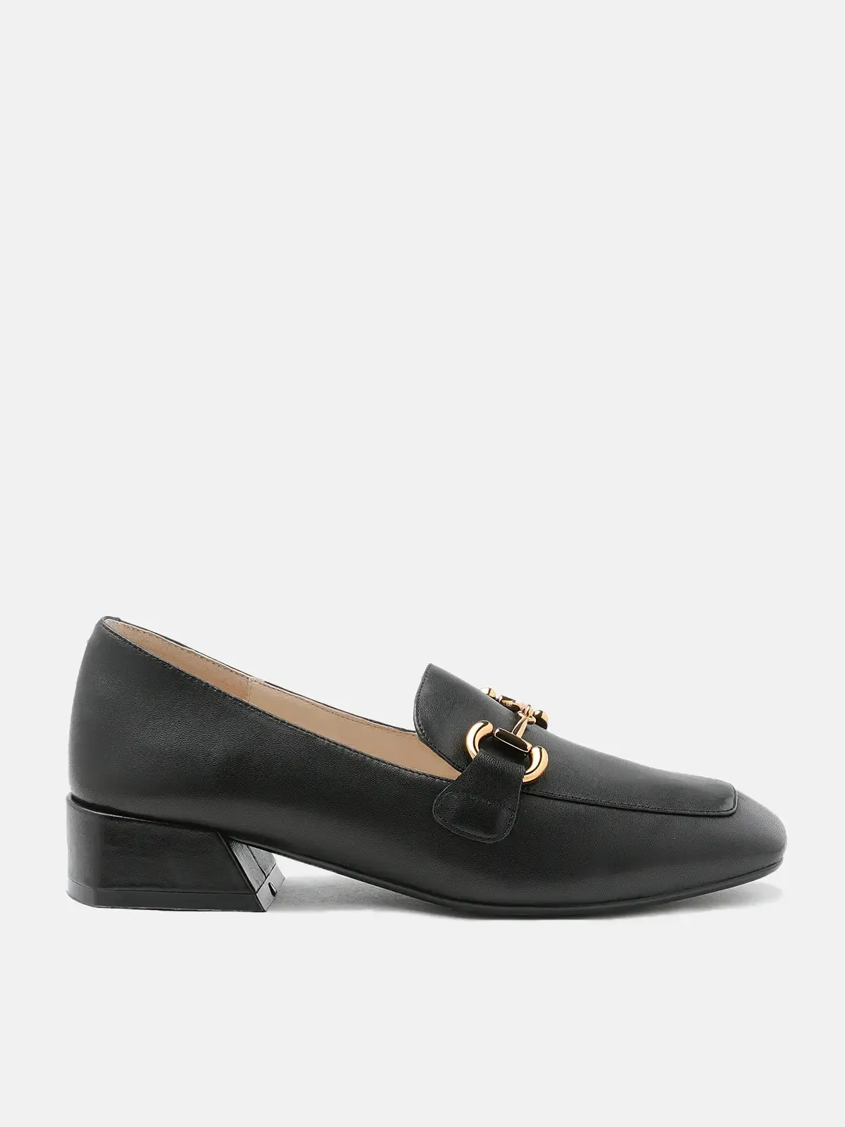 Cara Loafers Arwen Classic Metal Buckle Leather Loafers