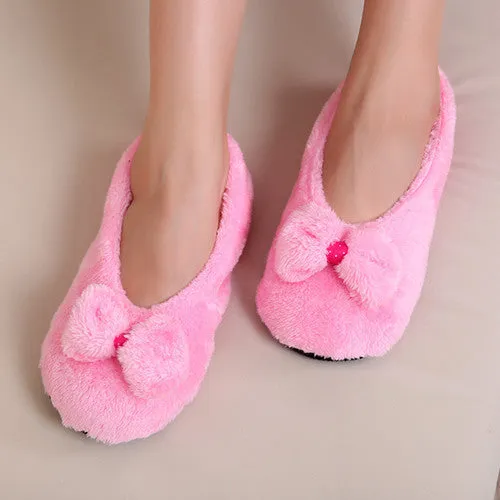 Slippers Family Guy Big Bow Knot Warm Soft Sole Women Indoor Floor Slippers/Shoes Bow Tie Flannel Home Slippers