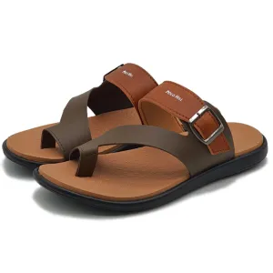 Single Buckle Toe Loop Sandals Wooden Clog Sandals