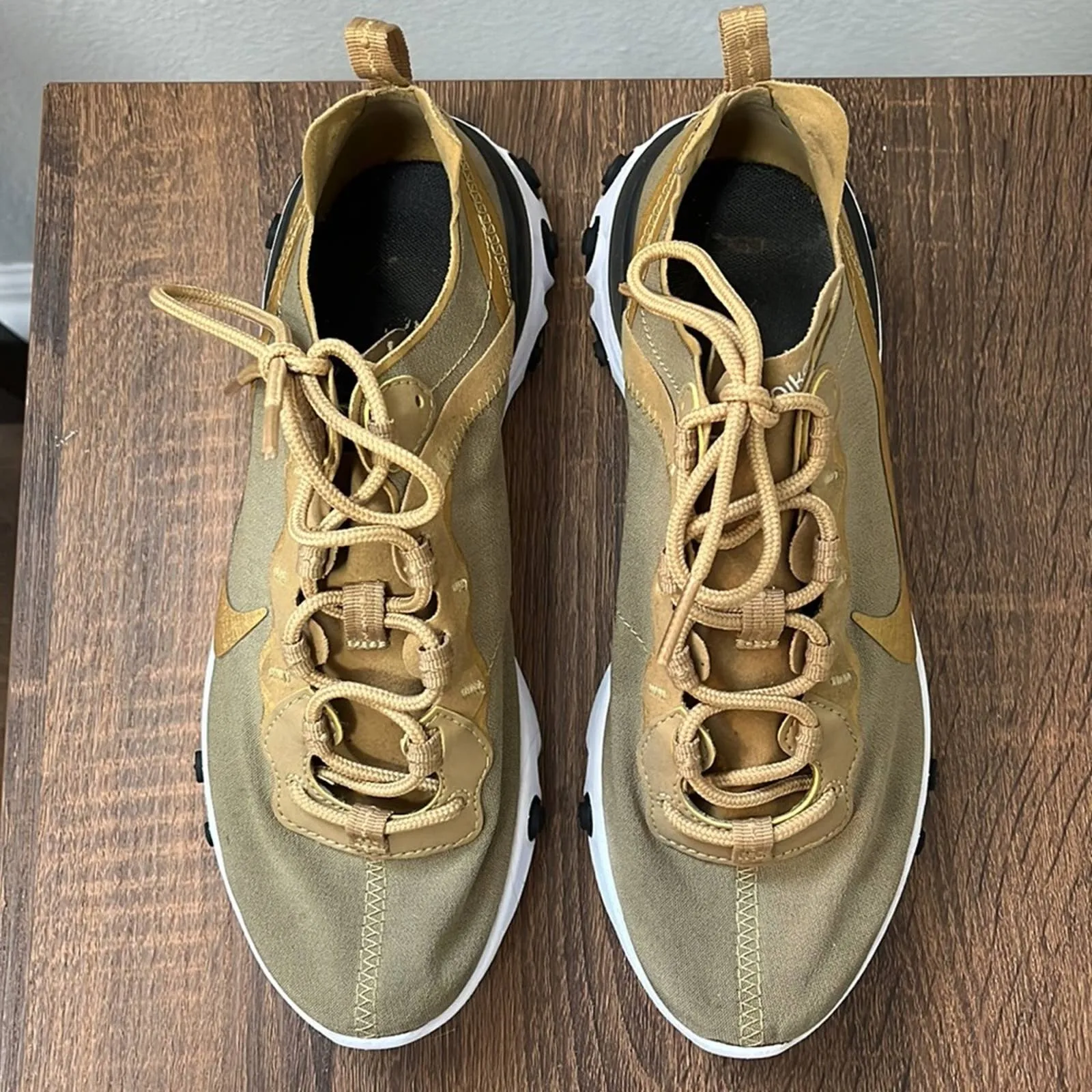 Size 6 Nike React Element 55 'Metallic Gold' Tennis Shoes Asics Tennis Shoes For Tennis