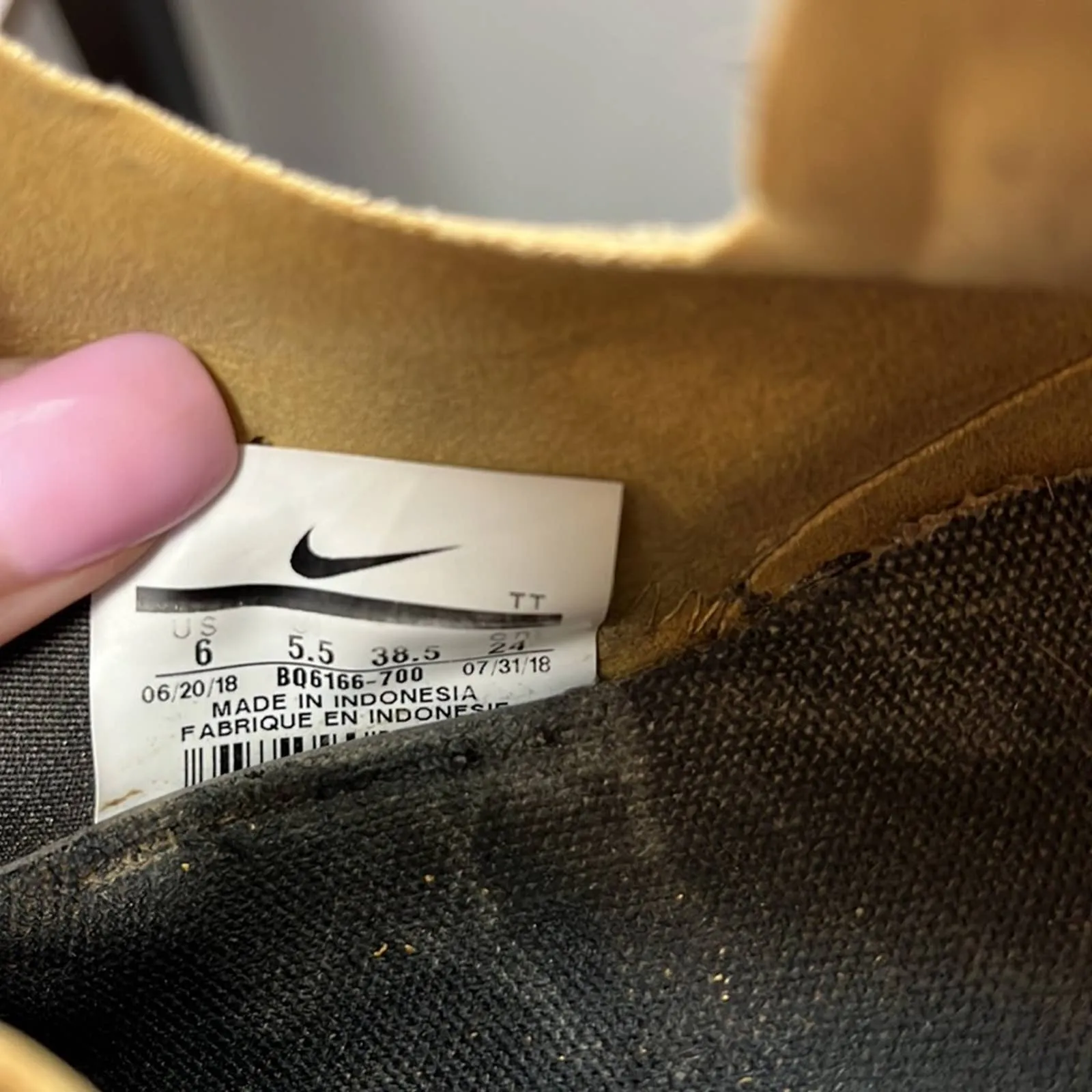 Active Asics Shoes Size 6 Nike React Element 55 'Metallic Gold' Tennis Shoes