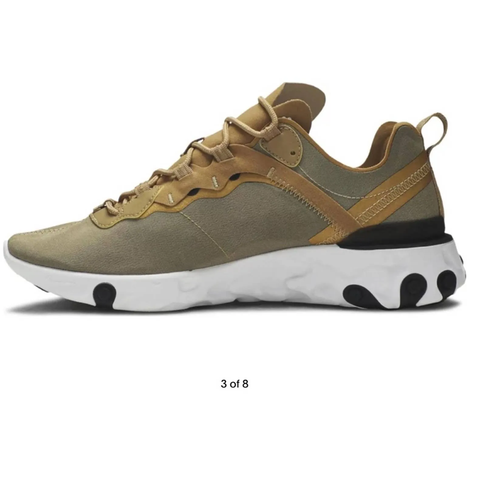 Size 6 Nike React Element 55 'Metallic Gold' Tennis Shoes Asics Gel Nimbus 18 Shoe