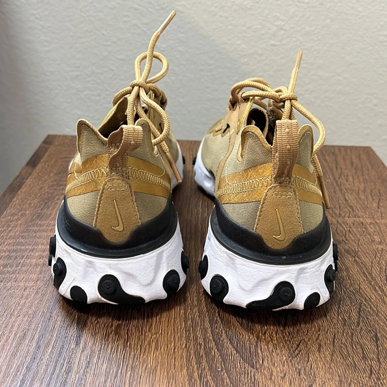 Size 6 Nike React Element 55 'Metallic Gold' Tennis Shoes Asics Shoes Latest Models