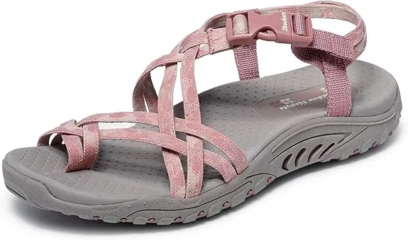 Skechers Women's Reggae-Positive Space Sport Sandal Vs Flip Flops