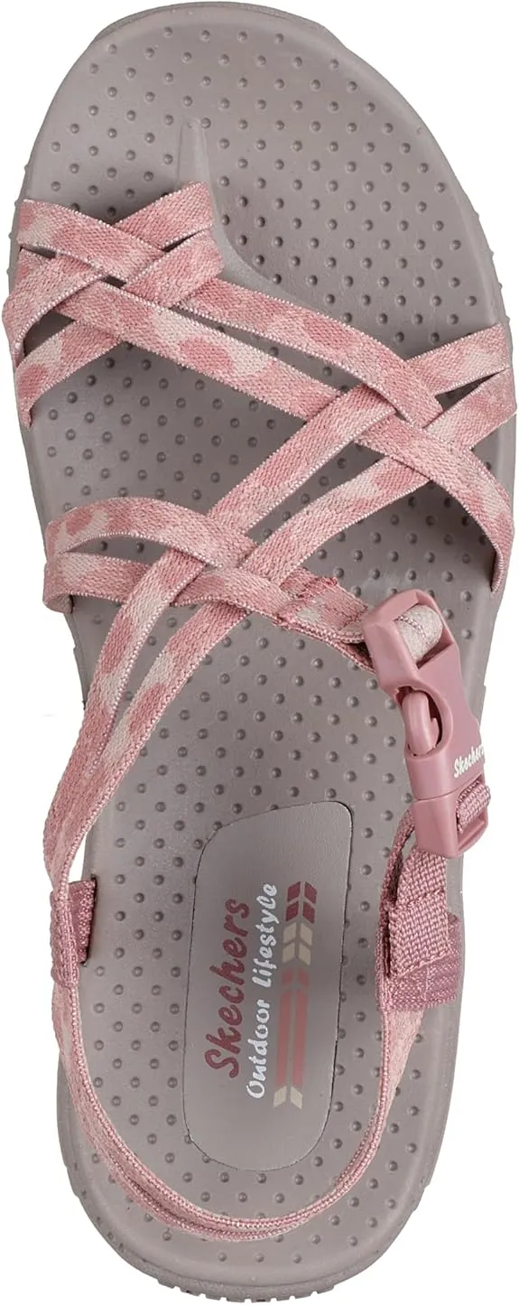 Skechers Women's Reggae-Positive Space Sport Sandal Flip Flops With Flowers On Top