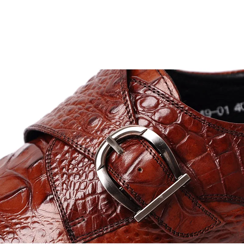 Starling Loafers Men's alligator embossed monk shoes