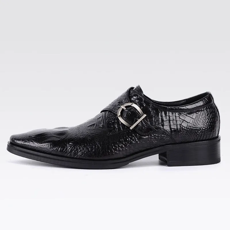 Men's alligator embossed monk shoes Best Loafers To Wear With Jeans