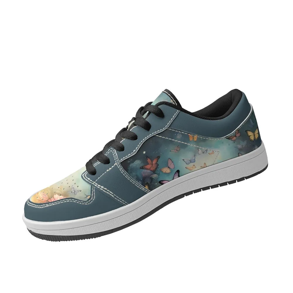 Butterfly Women's Low Top Leather Sneakers Air Sneakers