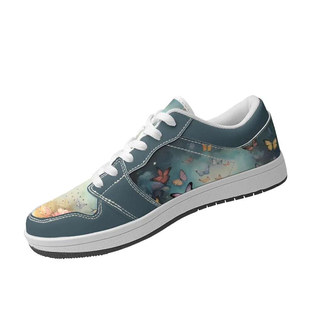 Butterfly Women's Low Top Leather Sneakers Sneakers To Play Tennis