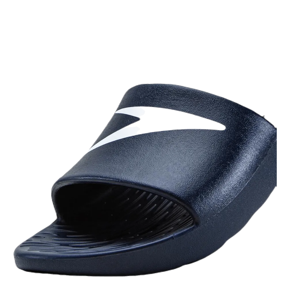 Slide Af Blue Gold Flat Flip Flops