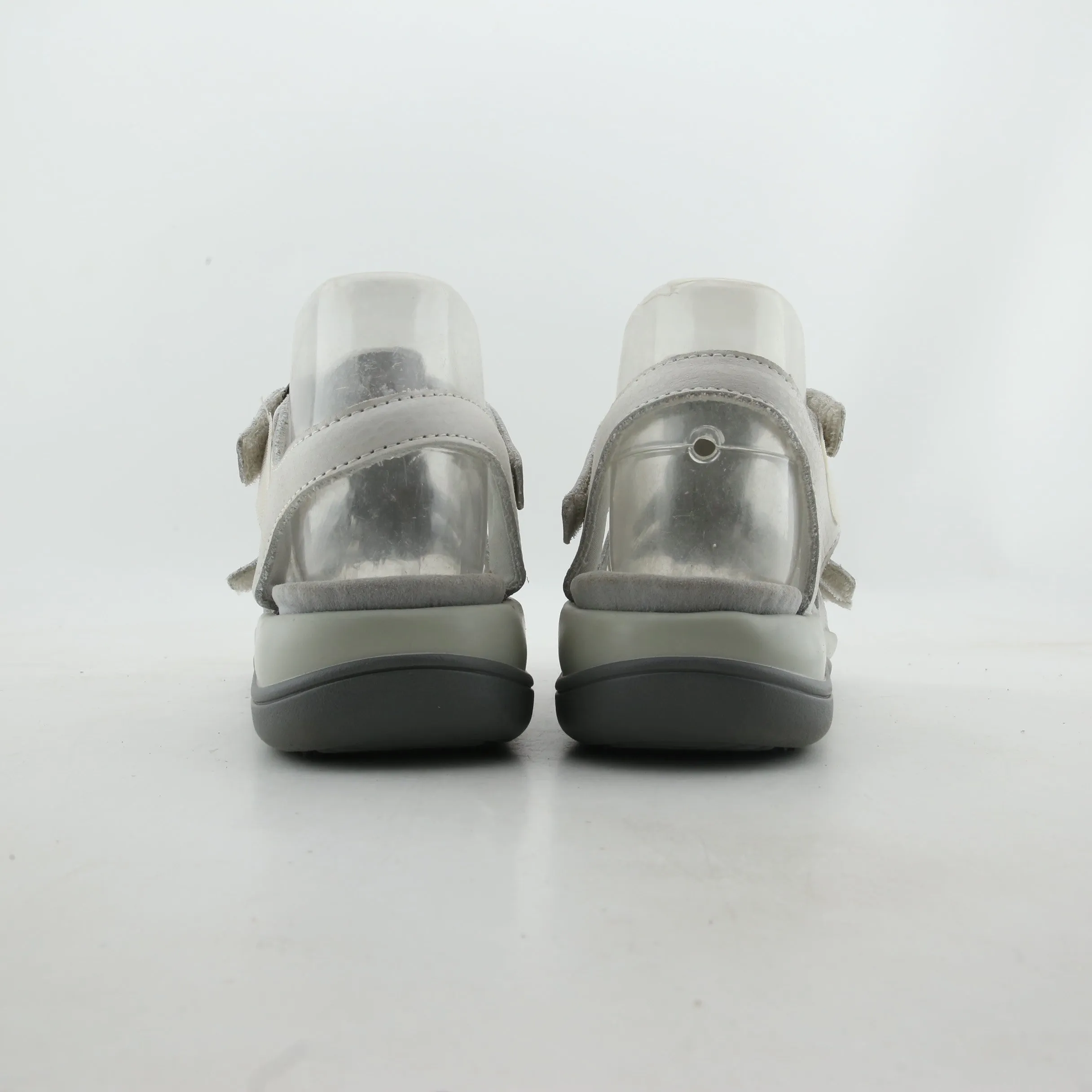 Orthofeet Women Amalfi - Snake White Denim Scraps Bullet Slides