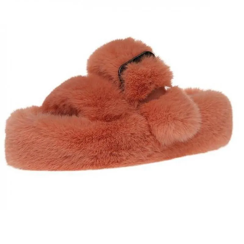 Plush Furry Slide Slippers Canvas Slides
