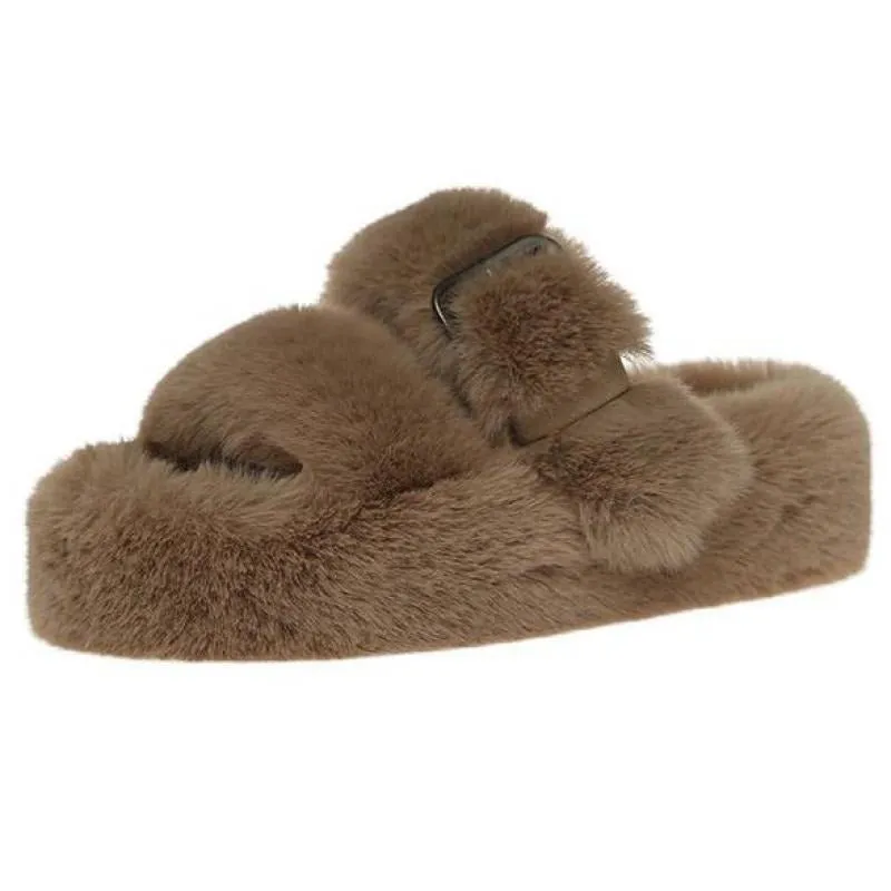 Plush Furry Slide Slippers Duck Slippers