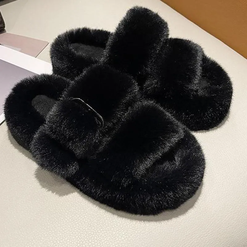 Plush Furry Slide Slippers Tennis Shoe Slippers