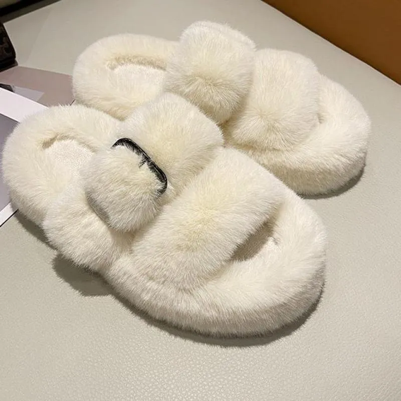 Plush Furry Slide Slippers Island Slippers Hawaii