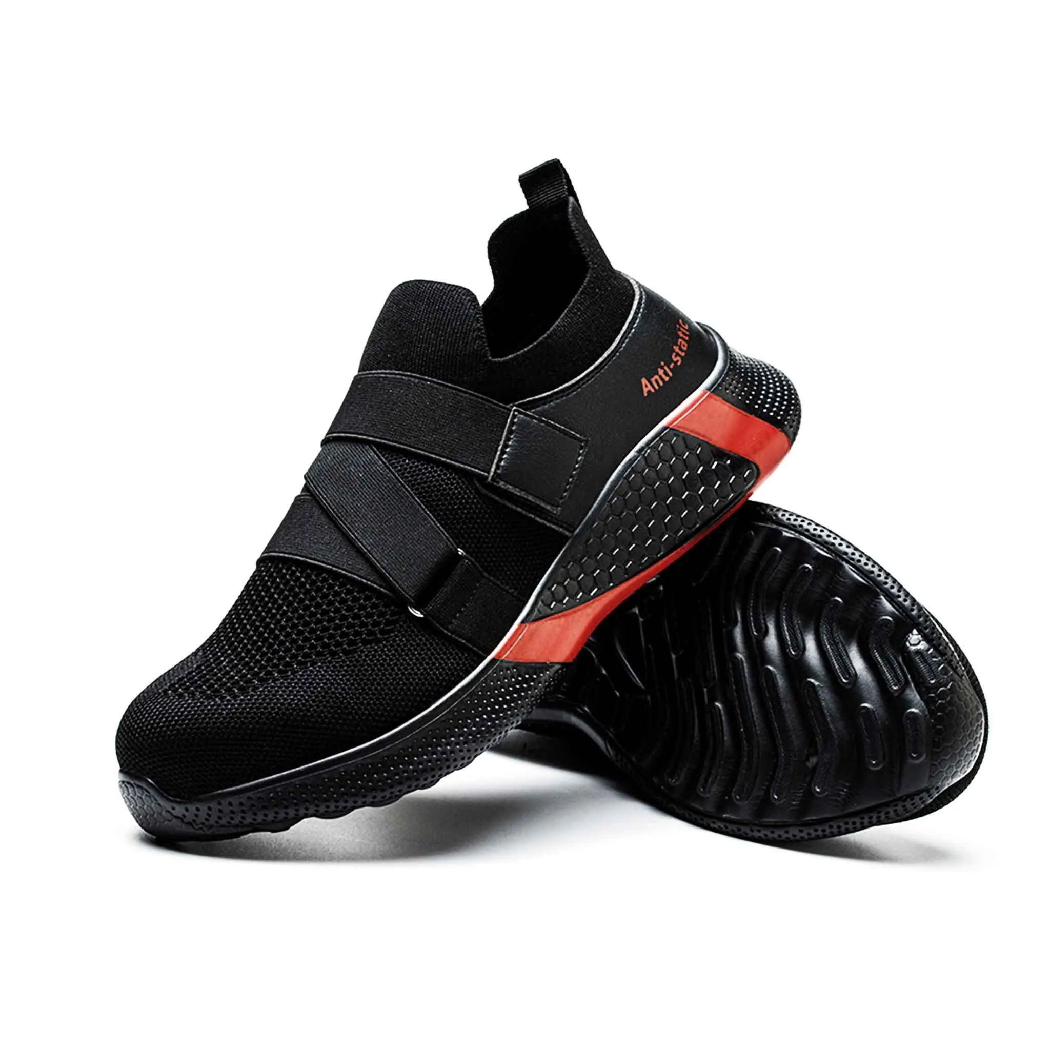 Men's Steel Toe Velcro Sneaker - ESD Rated | B260 Work Boots With Defined Heel