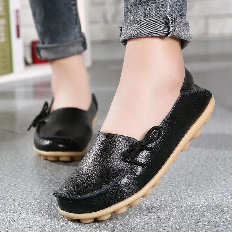 Shoes for Women Moccasins Flats  Woman Loafers Genuine Leather Female Shoes Slip On Ballet Nurse Women's Shoes Haruta Loafers Japan