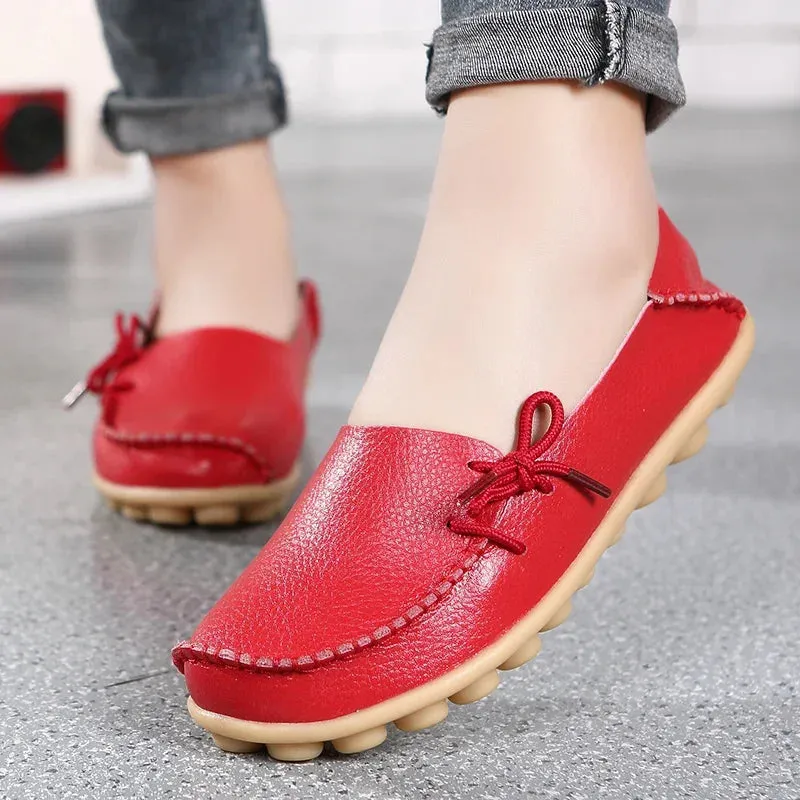Shoes for Women Moccasins Flats  Woman Loafers Genuine Leather Female Shoes Slip On Ballet Nurse Women's Shoes Loafers To Wear With Jeans
