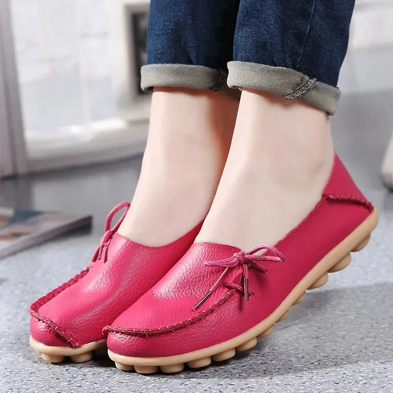 J Crew Loafers Shoes for Women Moccasins Flats  Woman Loafers Genuine Leather Female Shoes Slip On Ballet Nurse Women's Shoes